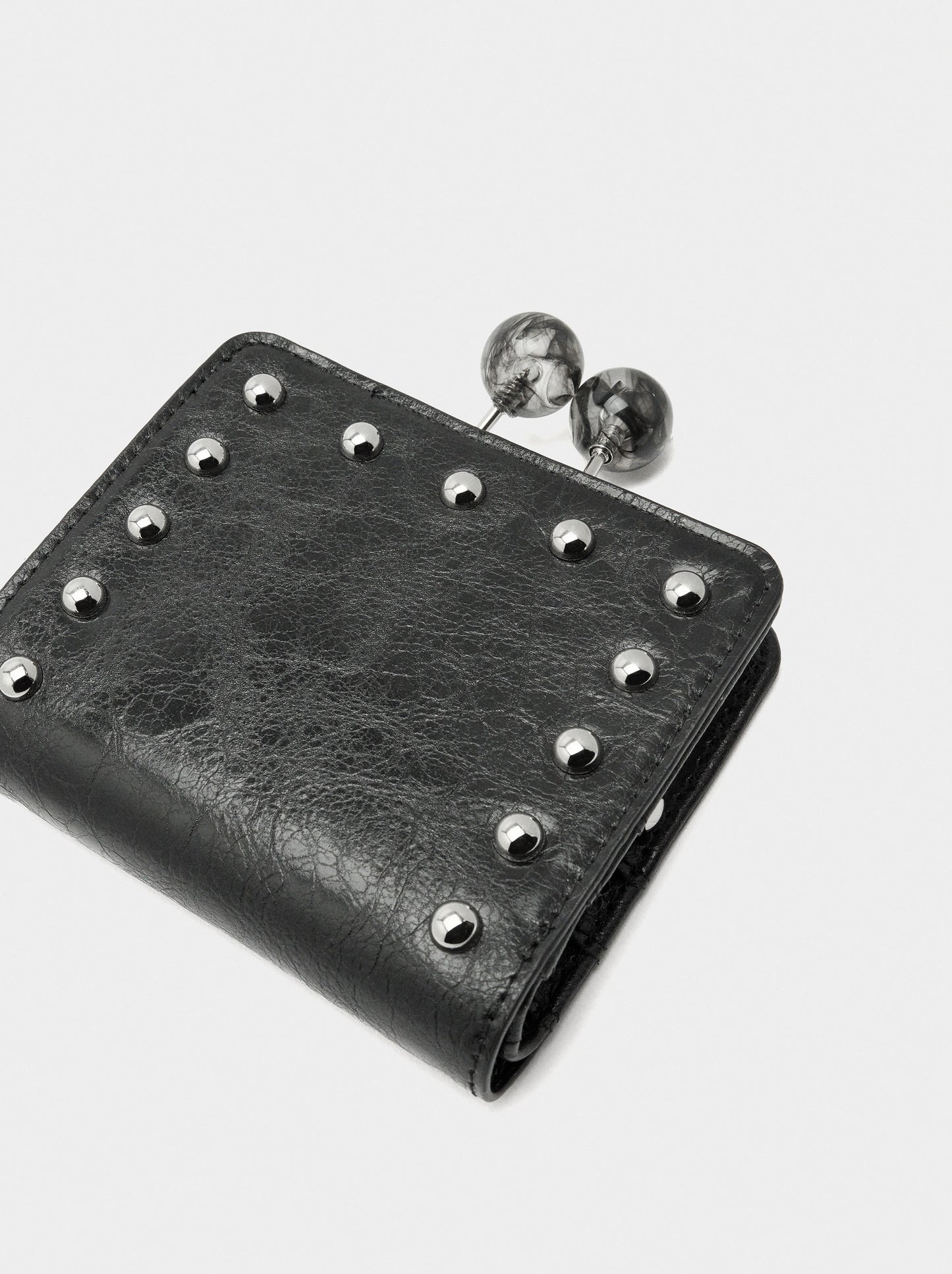 Wallet With Studs And Kiss-Lock Closure