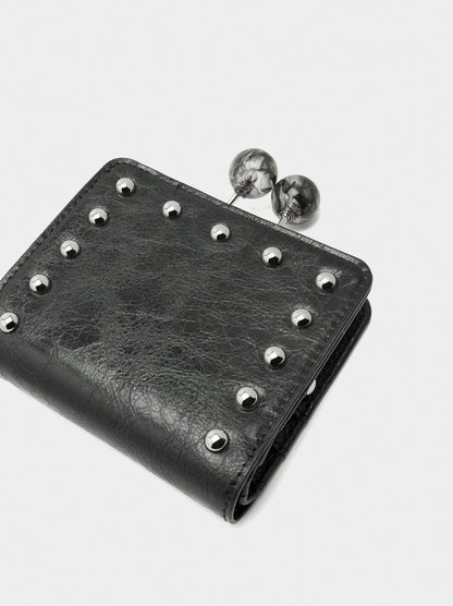 Wallet With Studs And Kiss-Lock Closure