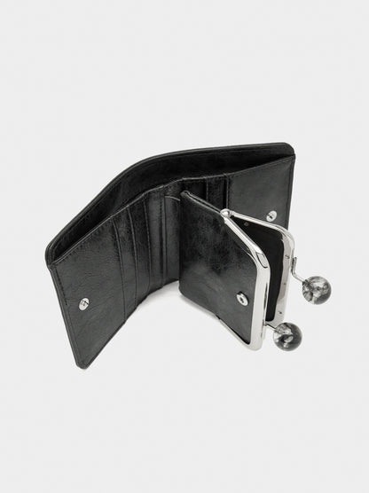 Wallet With Studs And Kiss-Lock Closure