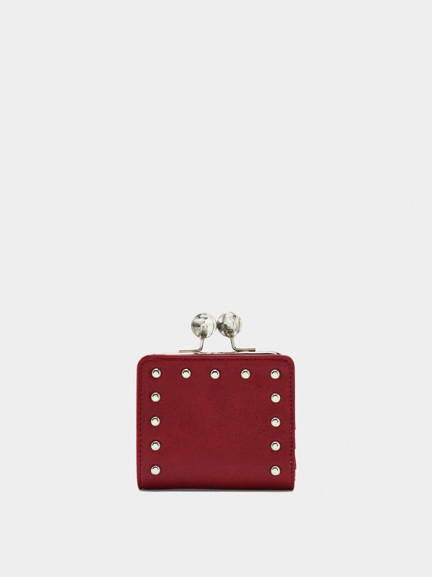 Wallet With Studs And Kiss-Lock Closure
