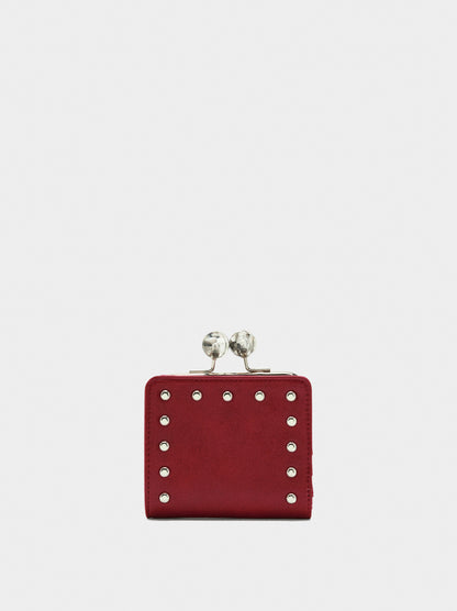 Wallet With Studs And Kiss-Lock Closure