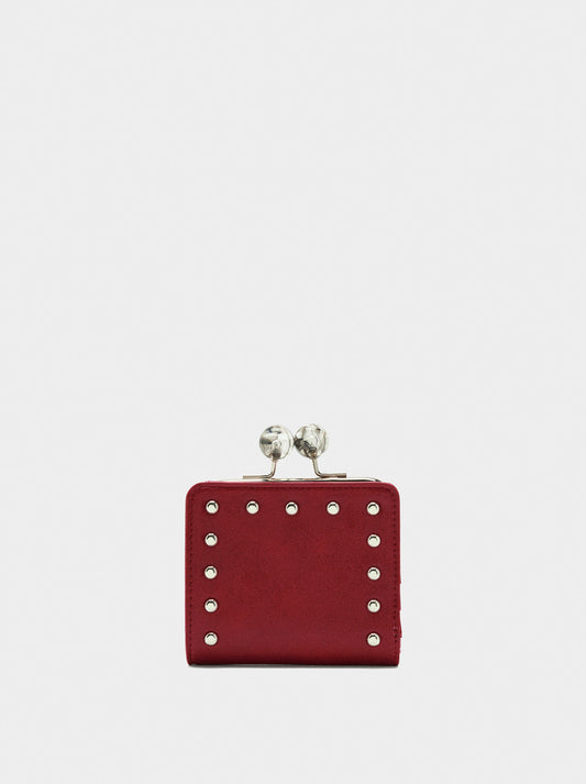 Wallet With Studs And Kiss-Lock Closure