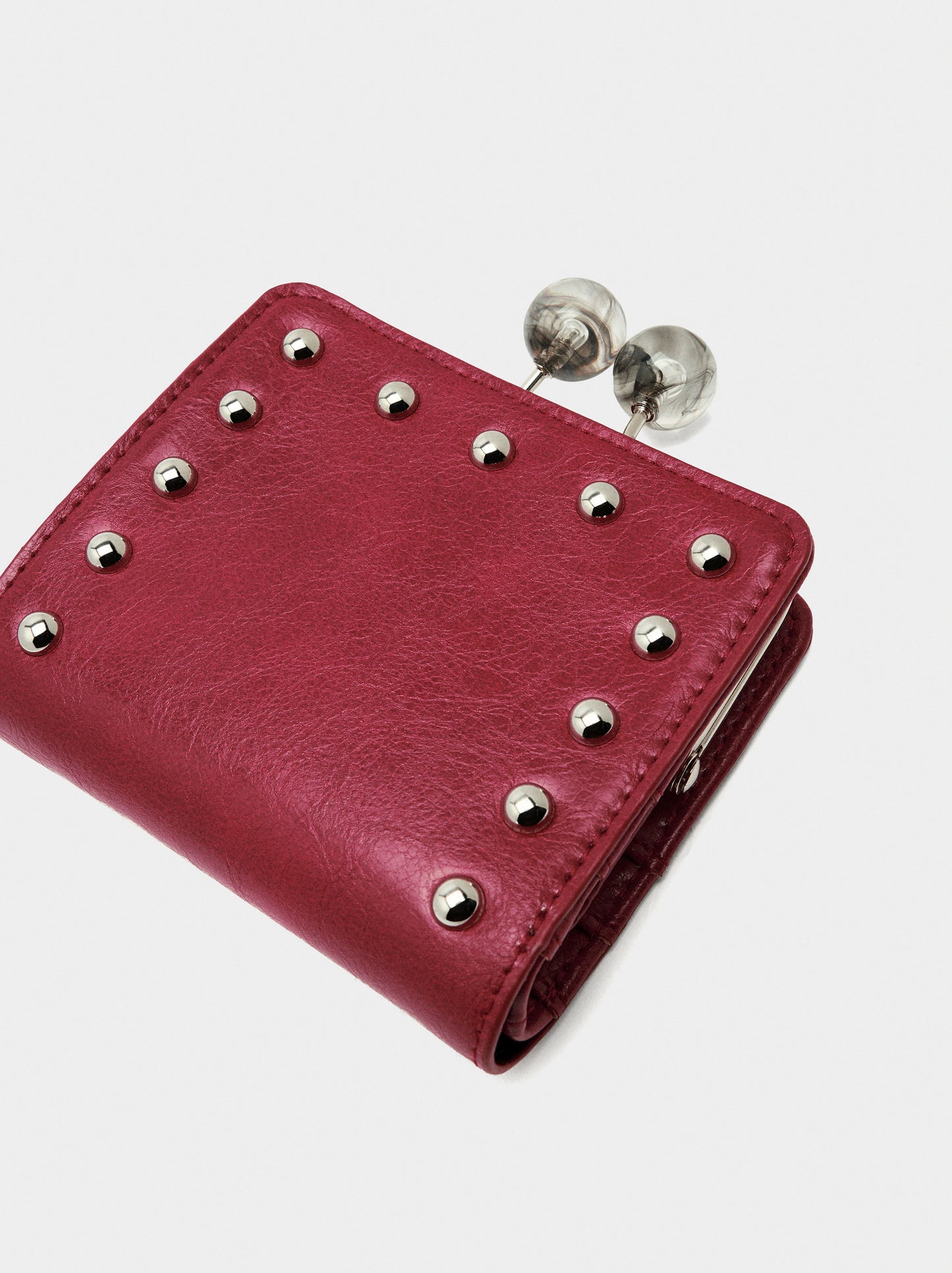 Wallet With Studs And Kiss-Lock Closure