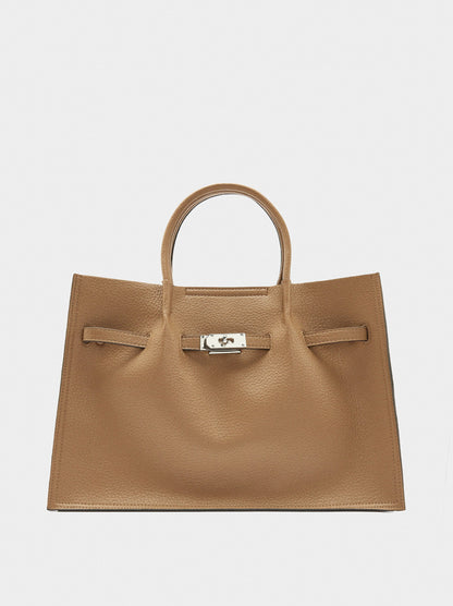 Textured Tote Bag With Belt