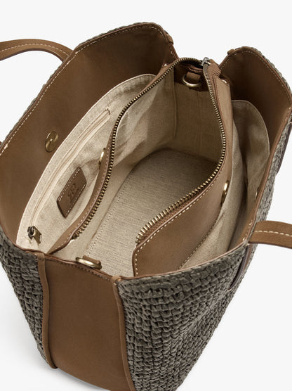 Tote Bag Paper Straw With Crossbody