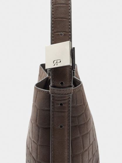 Shoulder Bag With Animal Embossing