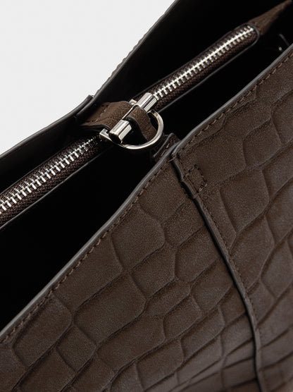 Shoulder Bag With Animal Embossing