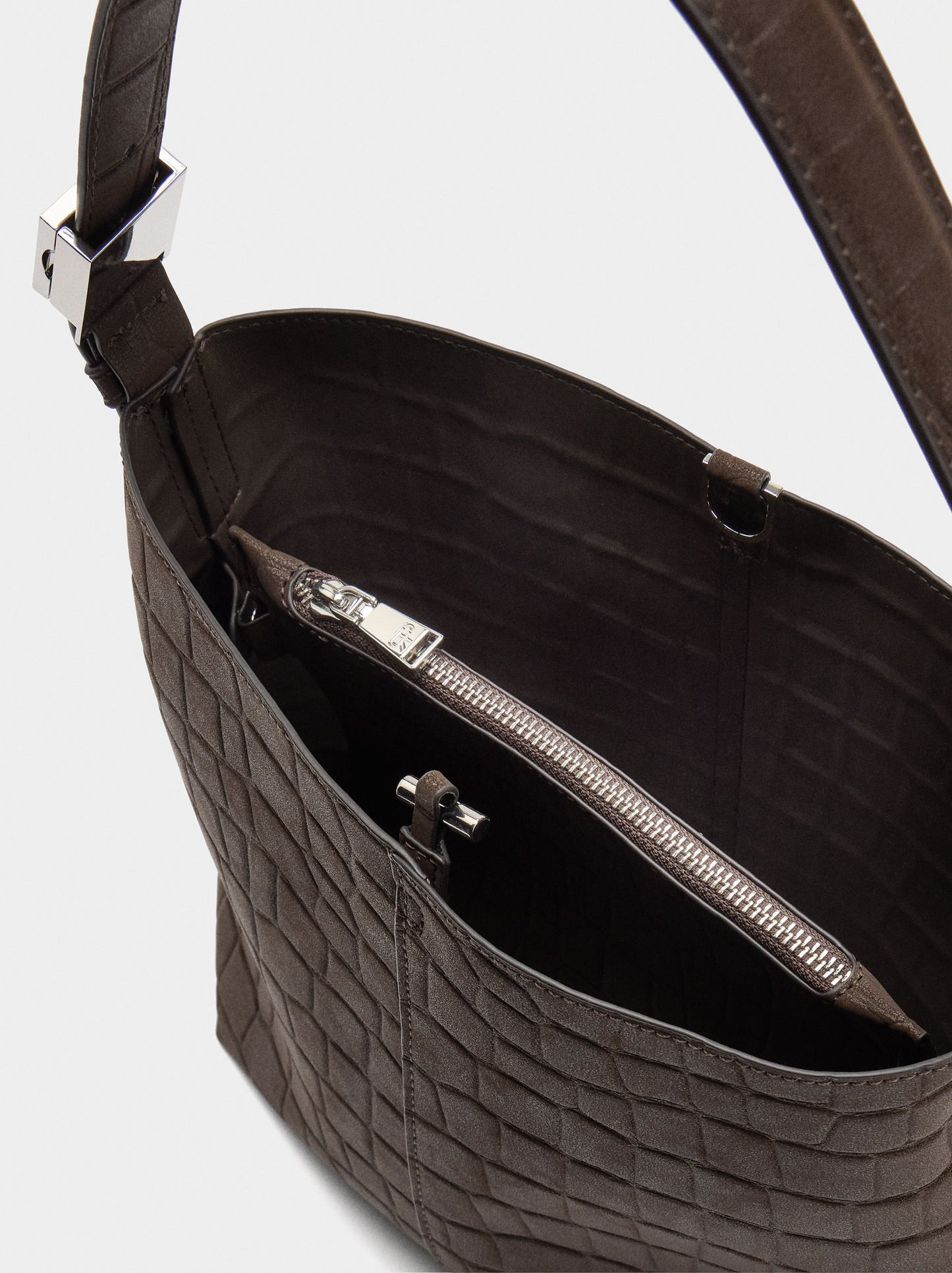 Shoulder Bag With Animal Embossing