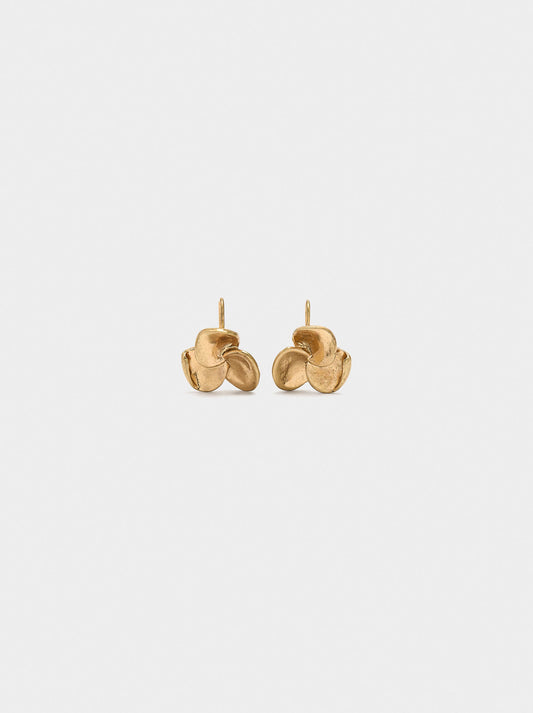 Flower Earrings With Embossed Detail