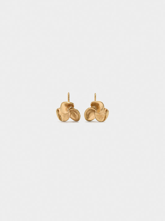 Flower Earrings With Embossed Detail