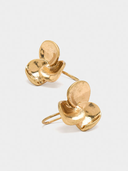 Flower Earrings With Embossed Detail