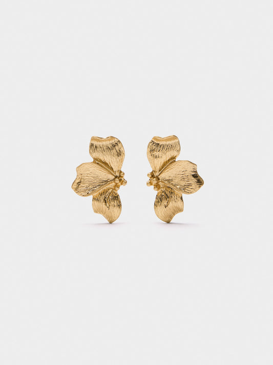 Striped Half-Flower Earrings