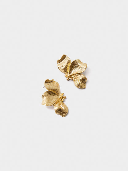 Striped Half-Flower Earrings