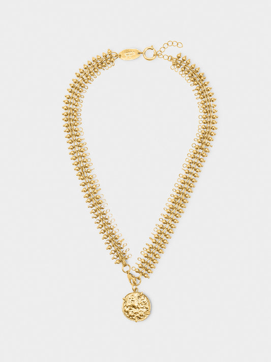 Short Wide Necklace With Medal