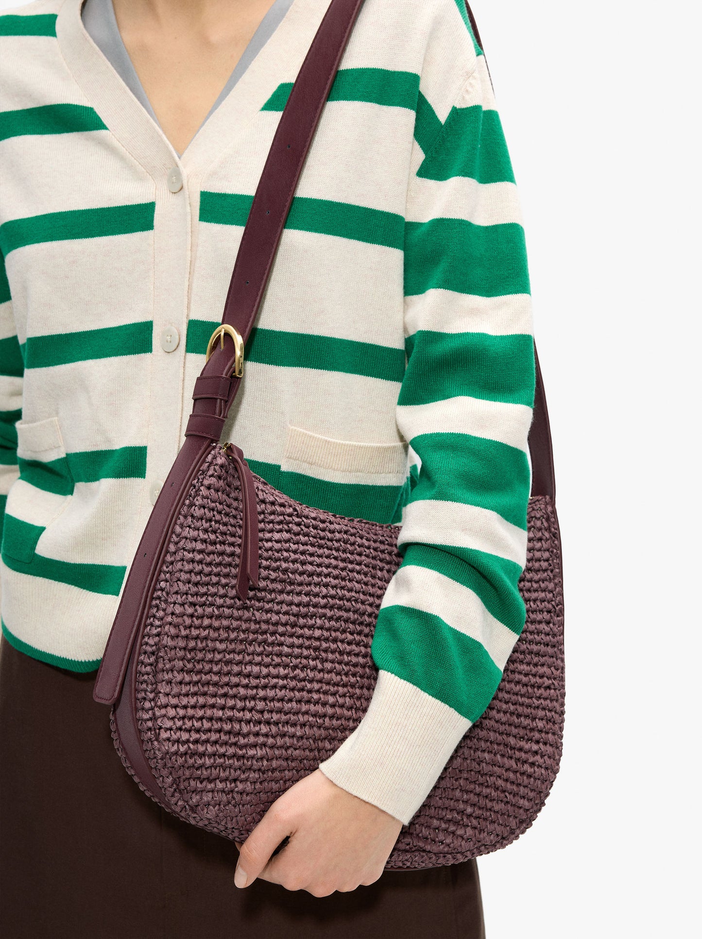 Crossbody Bag With Paper Straw Effect