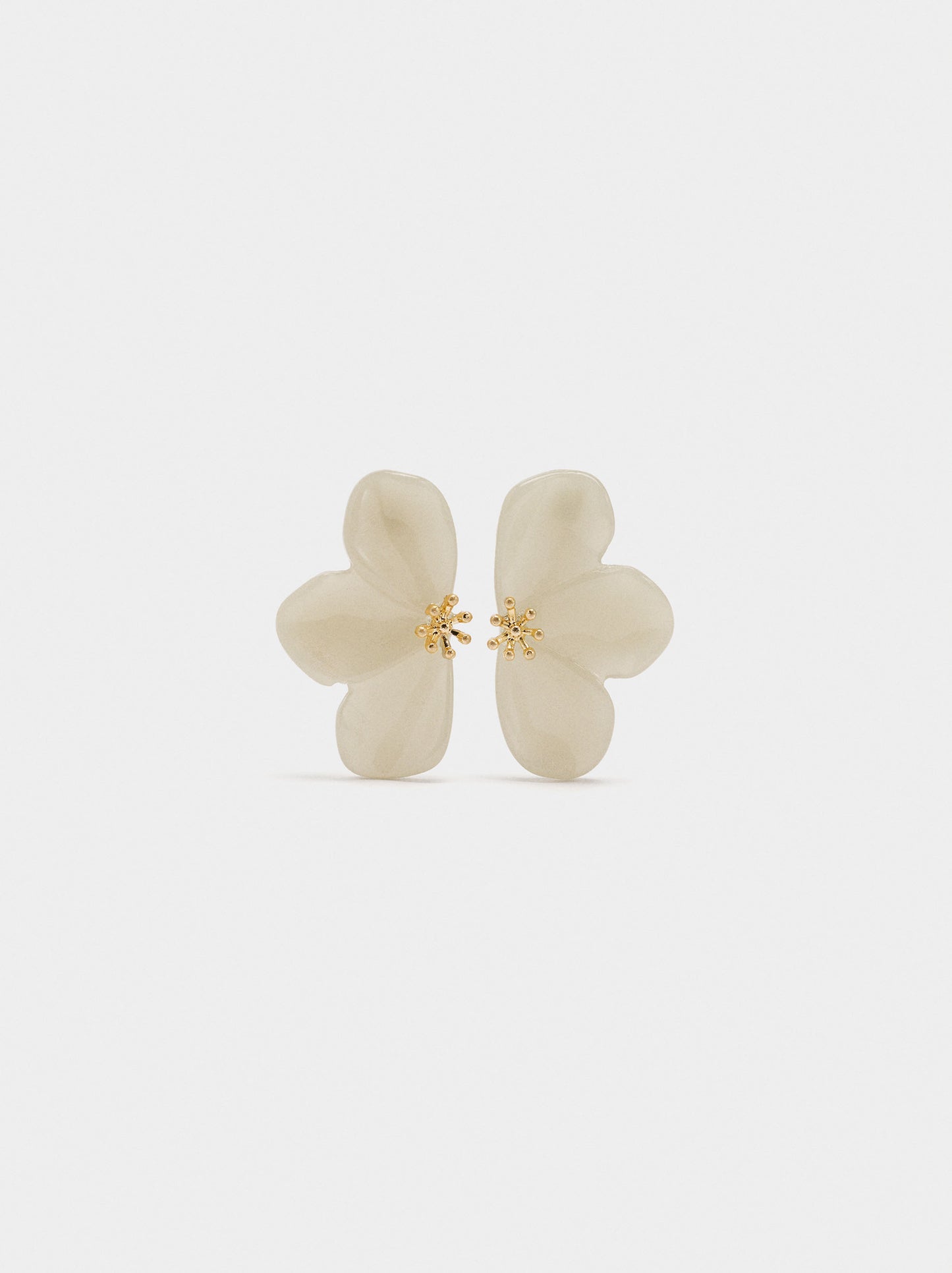 Half-Flower Earrings With Resin