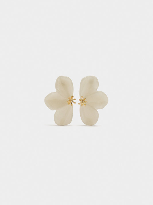 Half-Flower Earrings With Resin