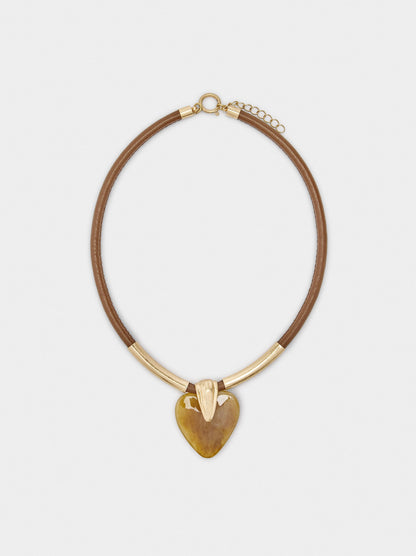 Cord Necklace With Heart Pendant