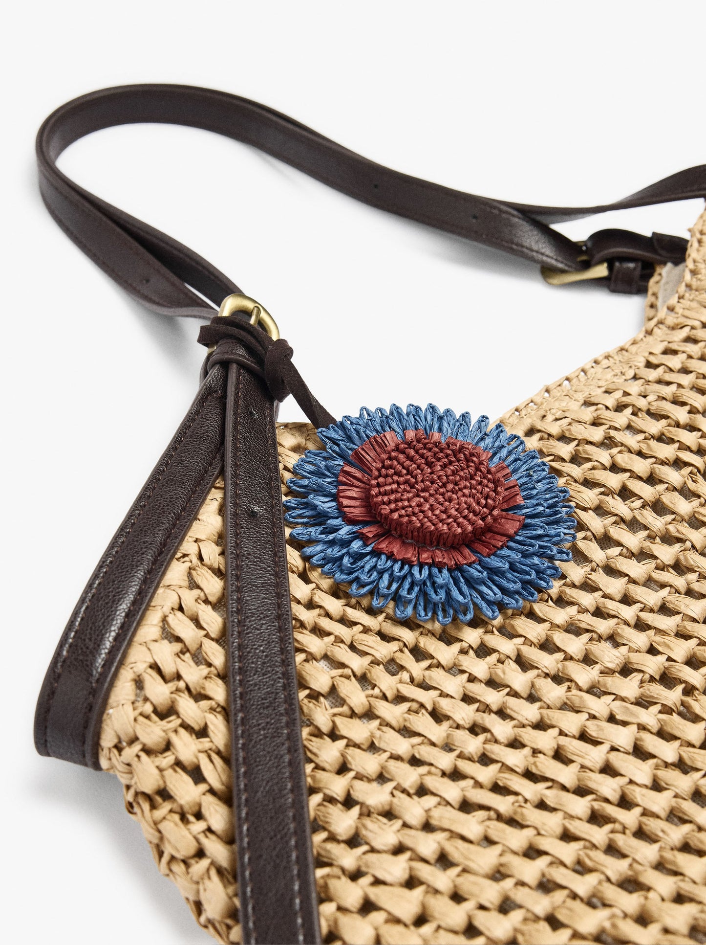 Shopper Bag Straw-Effect With Pendant