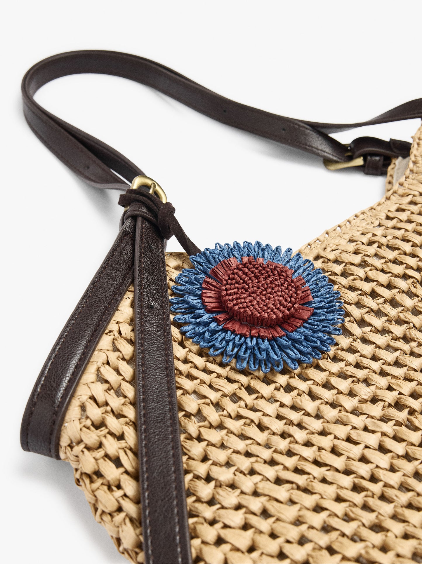 Shopper Bag With Paper Straw Effect With Pendant