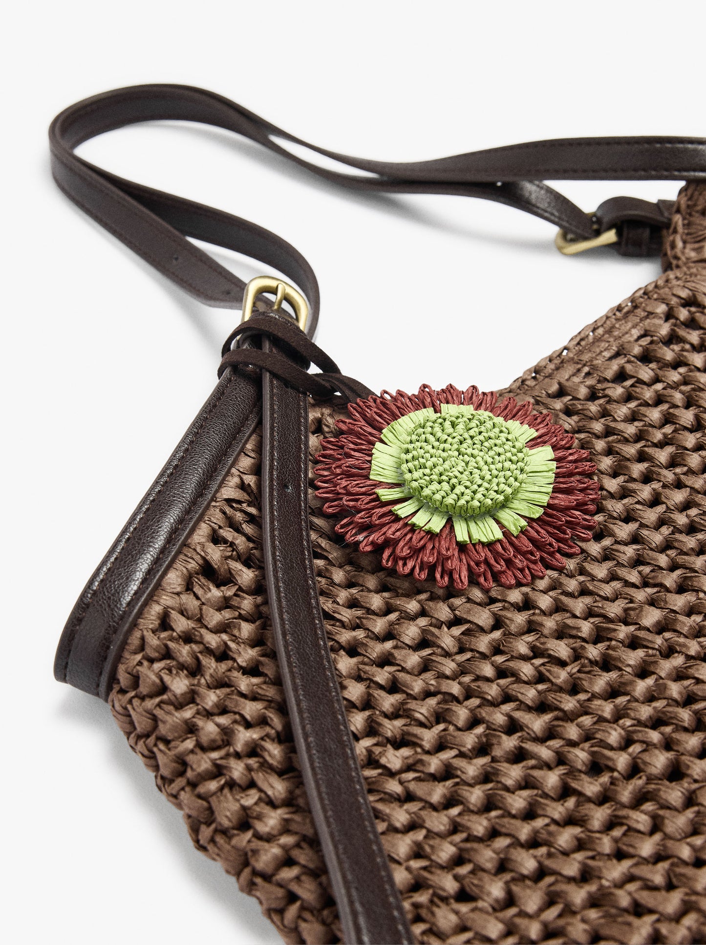 Shopper Bag With Paper Straw Effect With Pendant