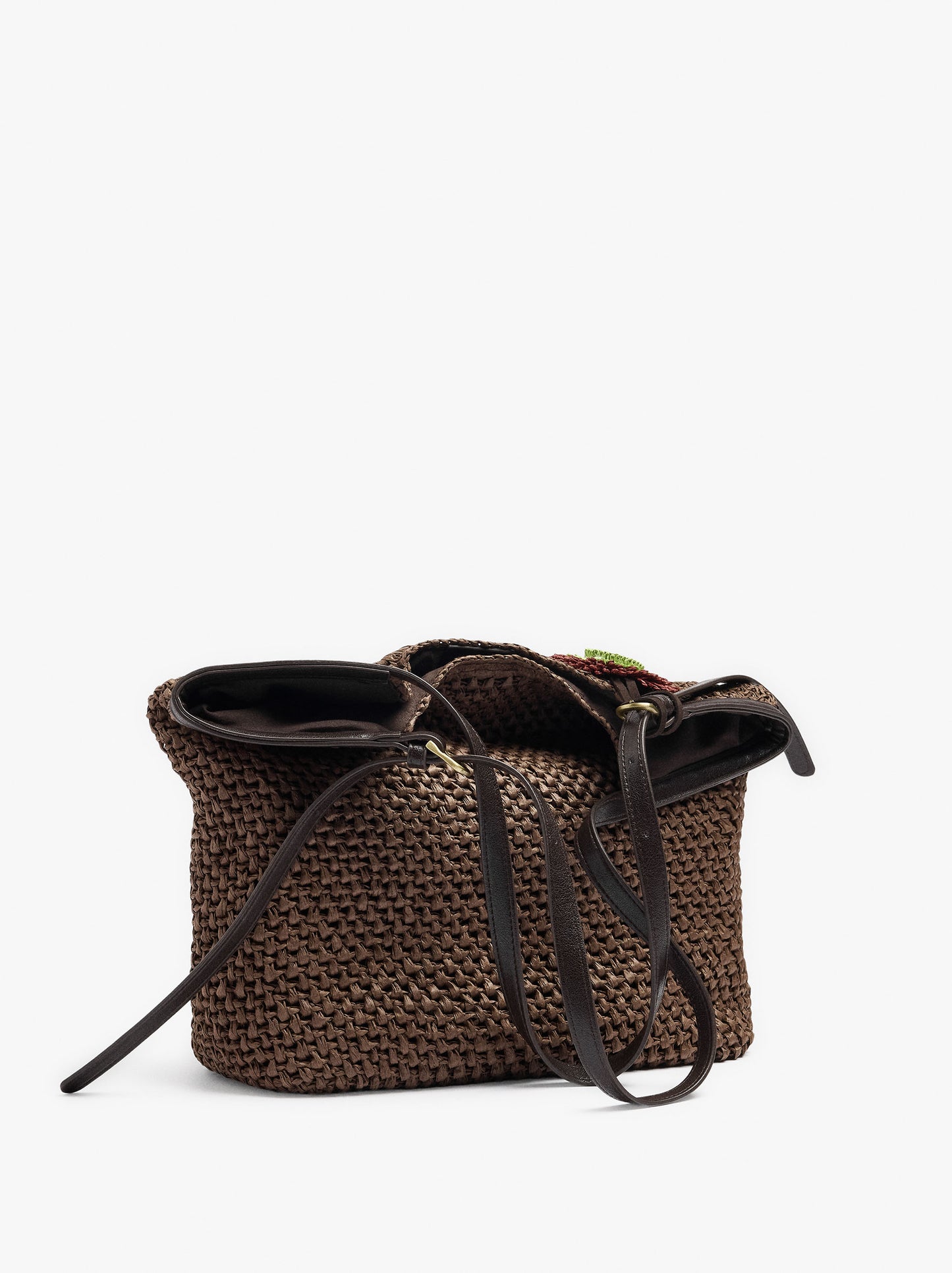 Shopper Bag With Paper Straw Effect With Pendant