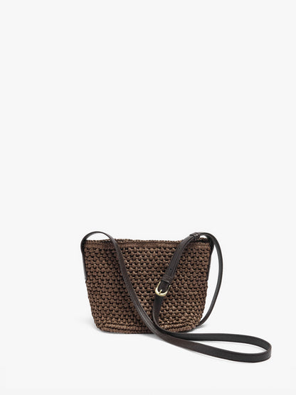 Crossbody Bag With Paper Straw Effect