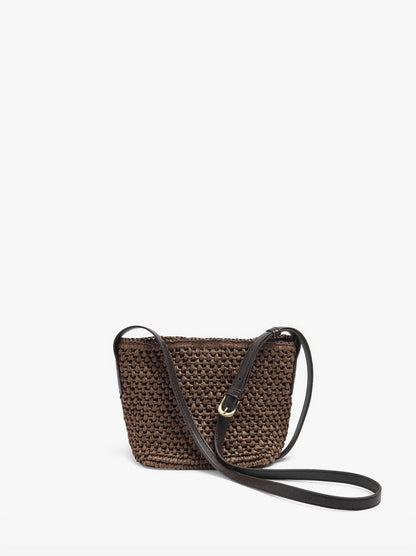 Crossbody Bag With Paper Straw Effect