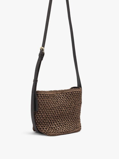 Crossbody Bag With Paper Straw Effect