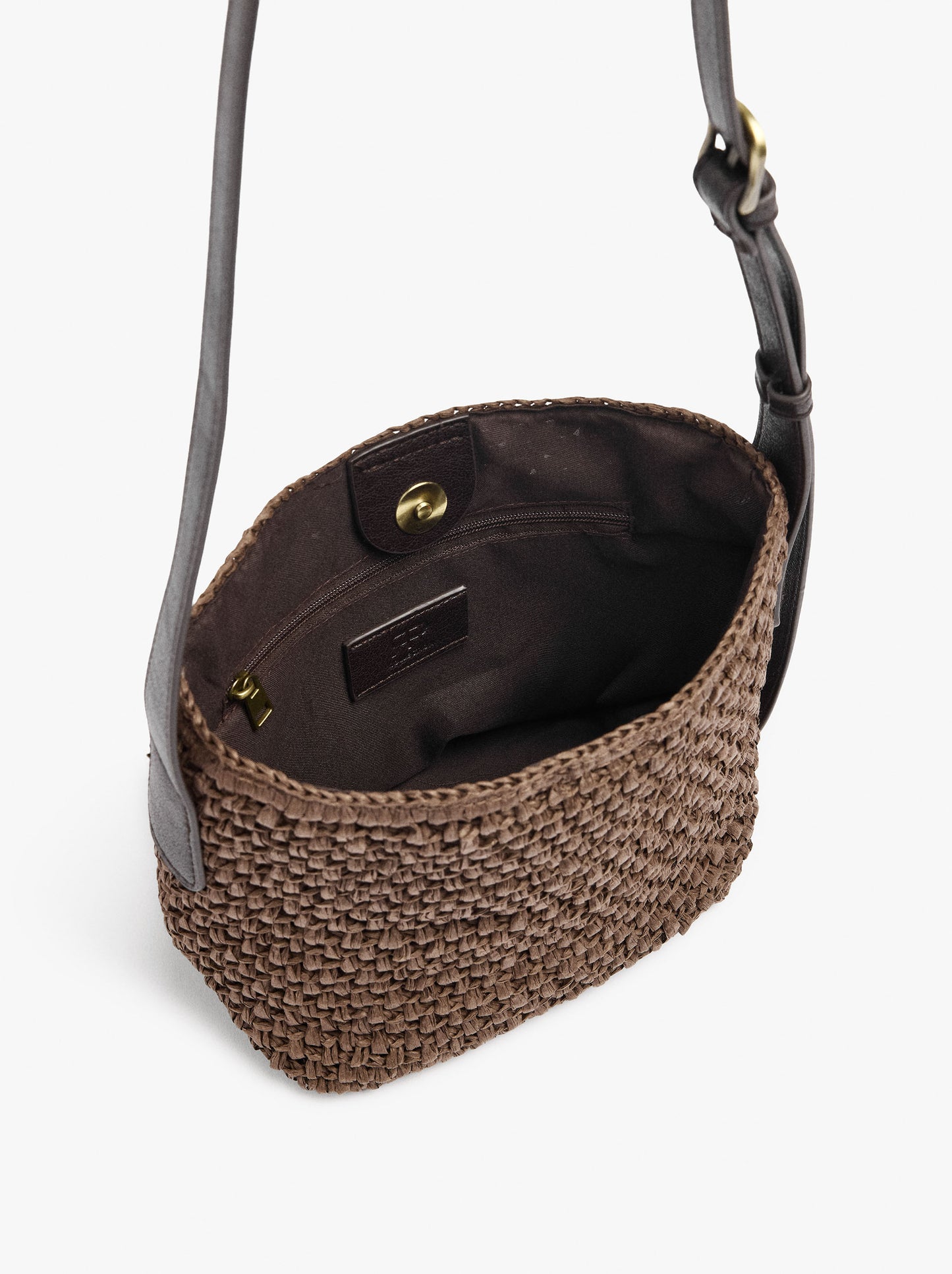 Crossbody Bag With Paper Straw Effect