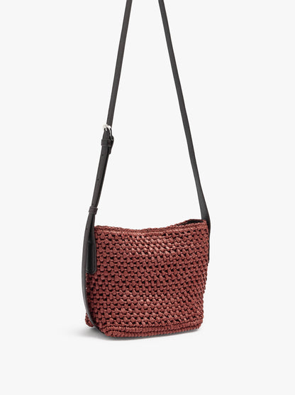 Crossbody Bag With Paper Straw Effect