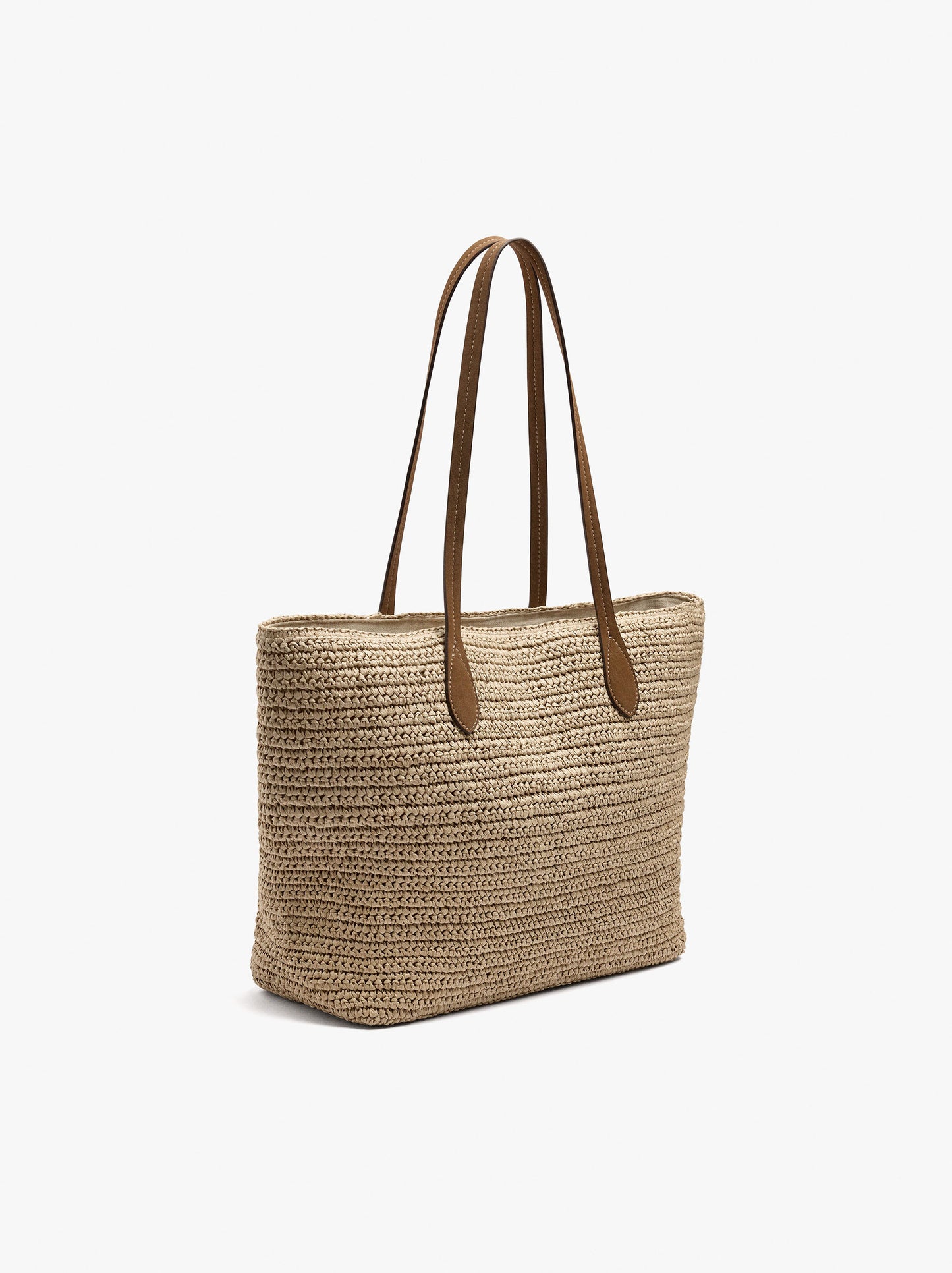 Shopper Bag With Paper Straw Effect With Pendant
