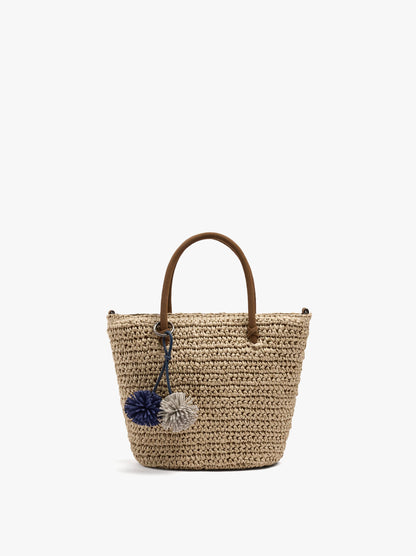 Tote Bag Paper Straw With Pendant