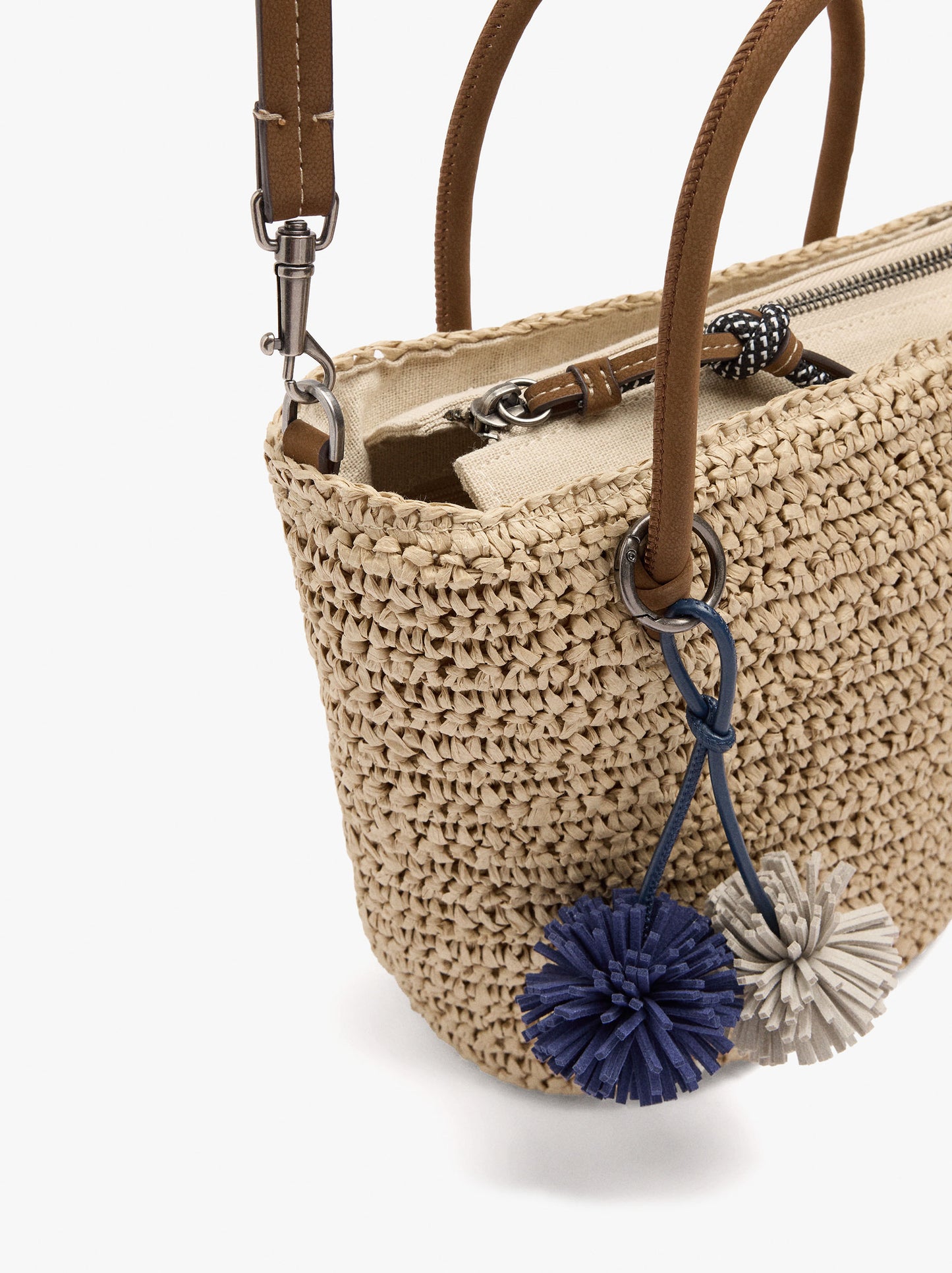 Tote Bag Paper Straw With Pendant