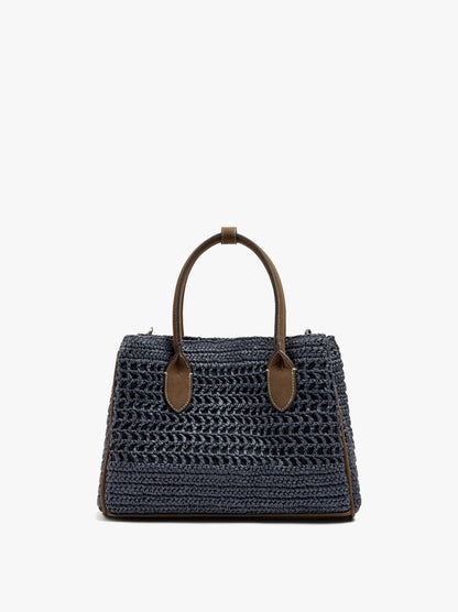Tote Bag Paper Straw With Crossbody