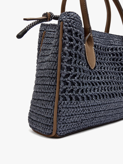 Tote Bag Paper Straw With Crossbody