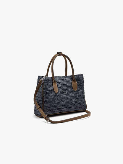 Tote Bag Paper Straw With Crossbody