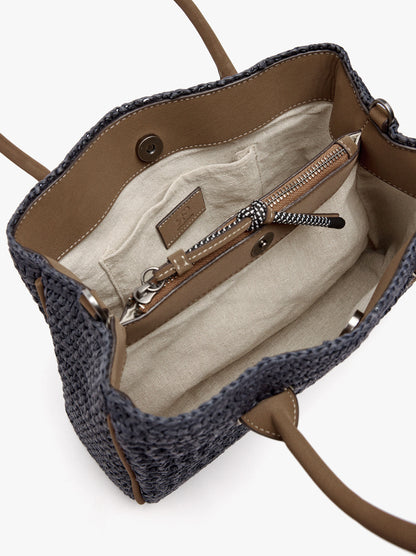 Tote Bag Paper Straw With Crossbody