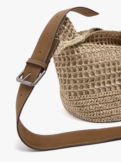 Bucket Bag With Paper Straw Effect