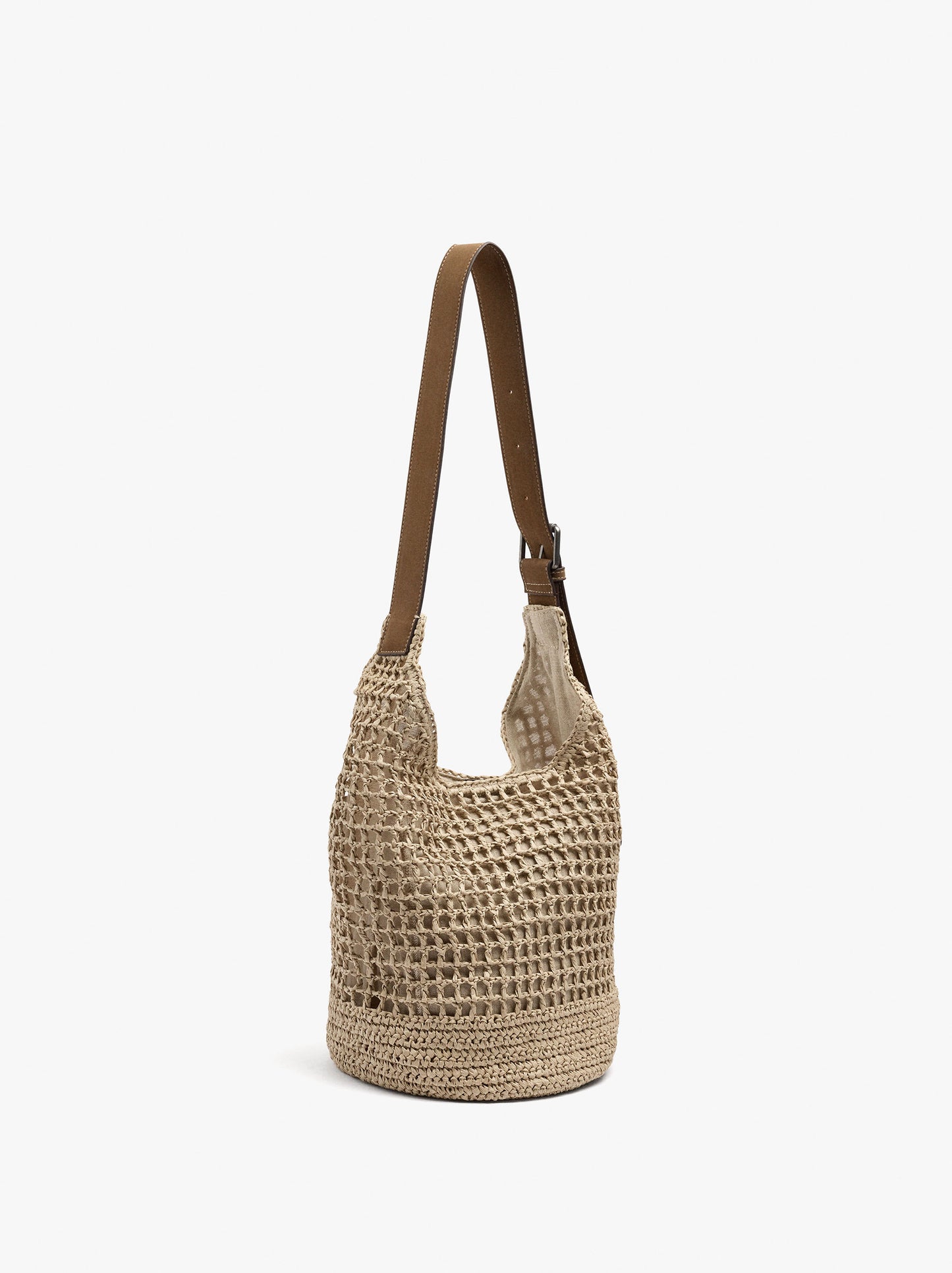 Bucket Bag With Paper Straw Effect