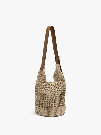 Bucket Bag With Paper Straw Effect