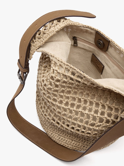 Bucket Bag With Paper Straw Effect