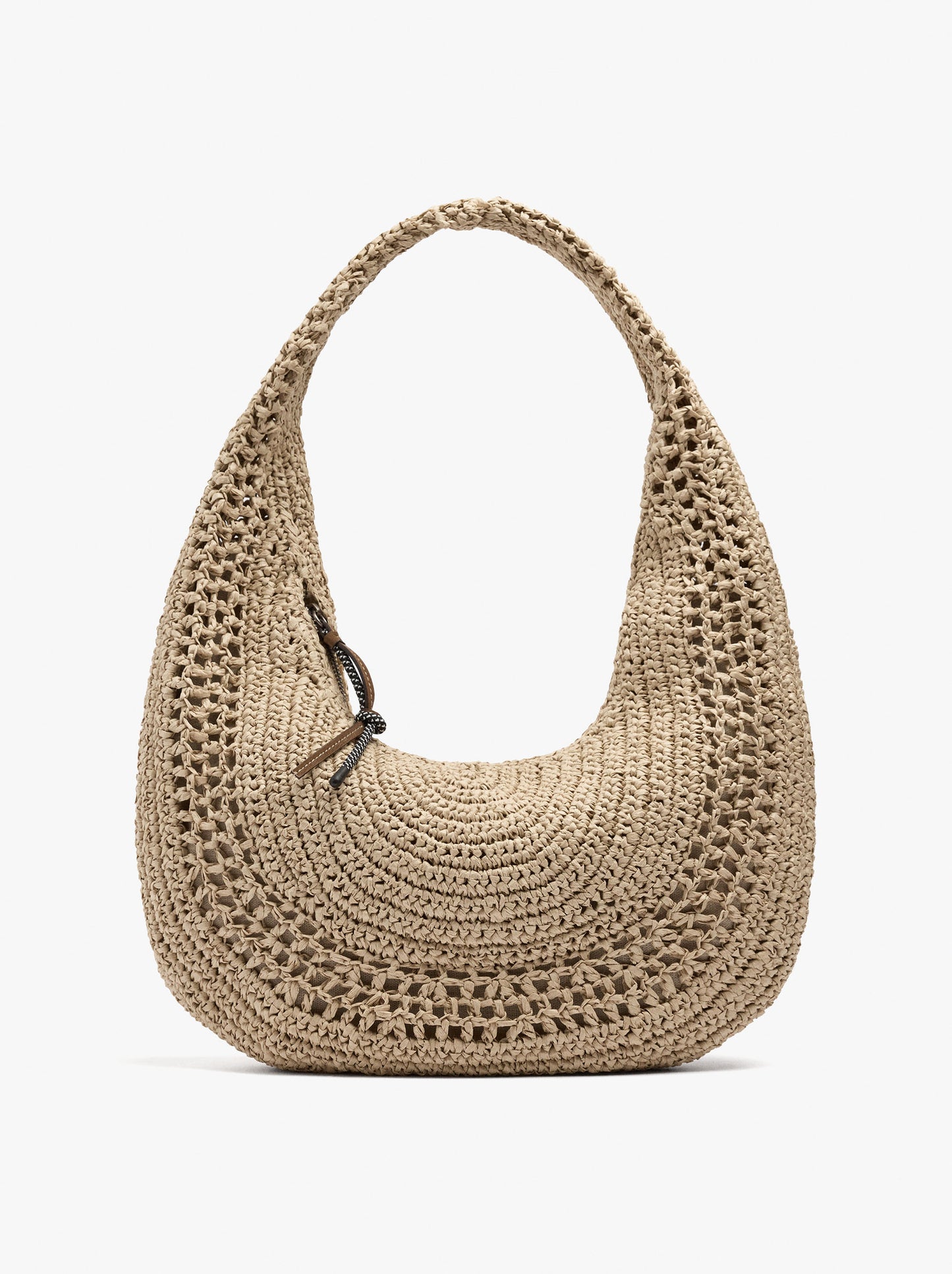 Hobo Bag With Paper Straw Effect
