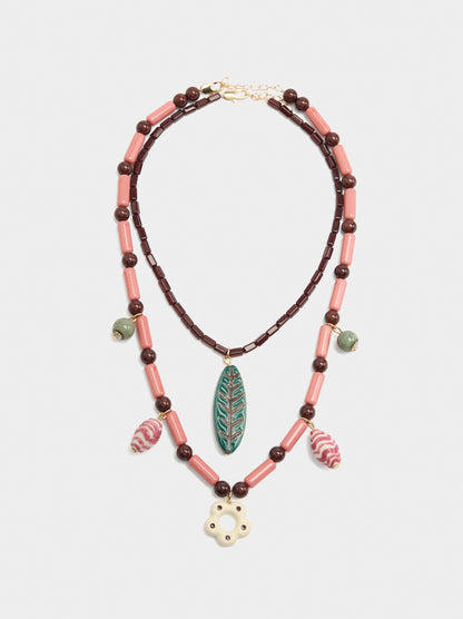 Set Of Necklaces With Ceramic