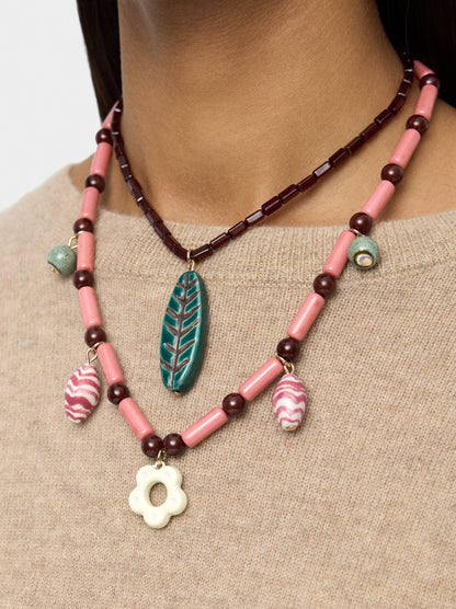 Set Of Necklaces With Ceramic