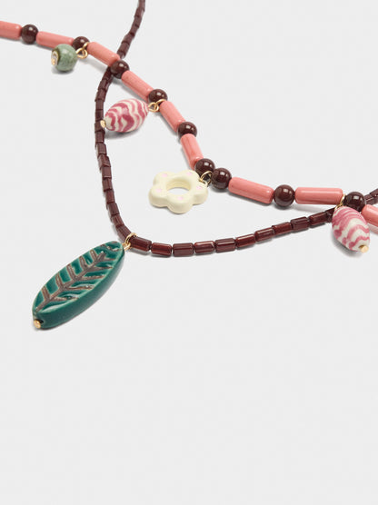 Set Of Necklaces With Ceramic