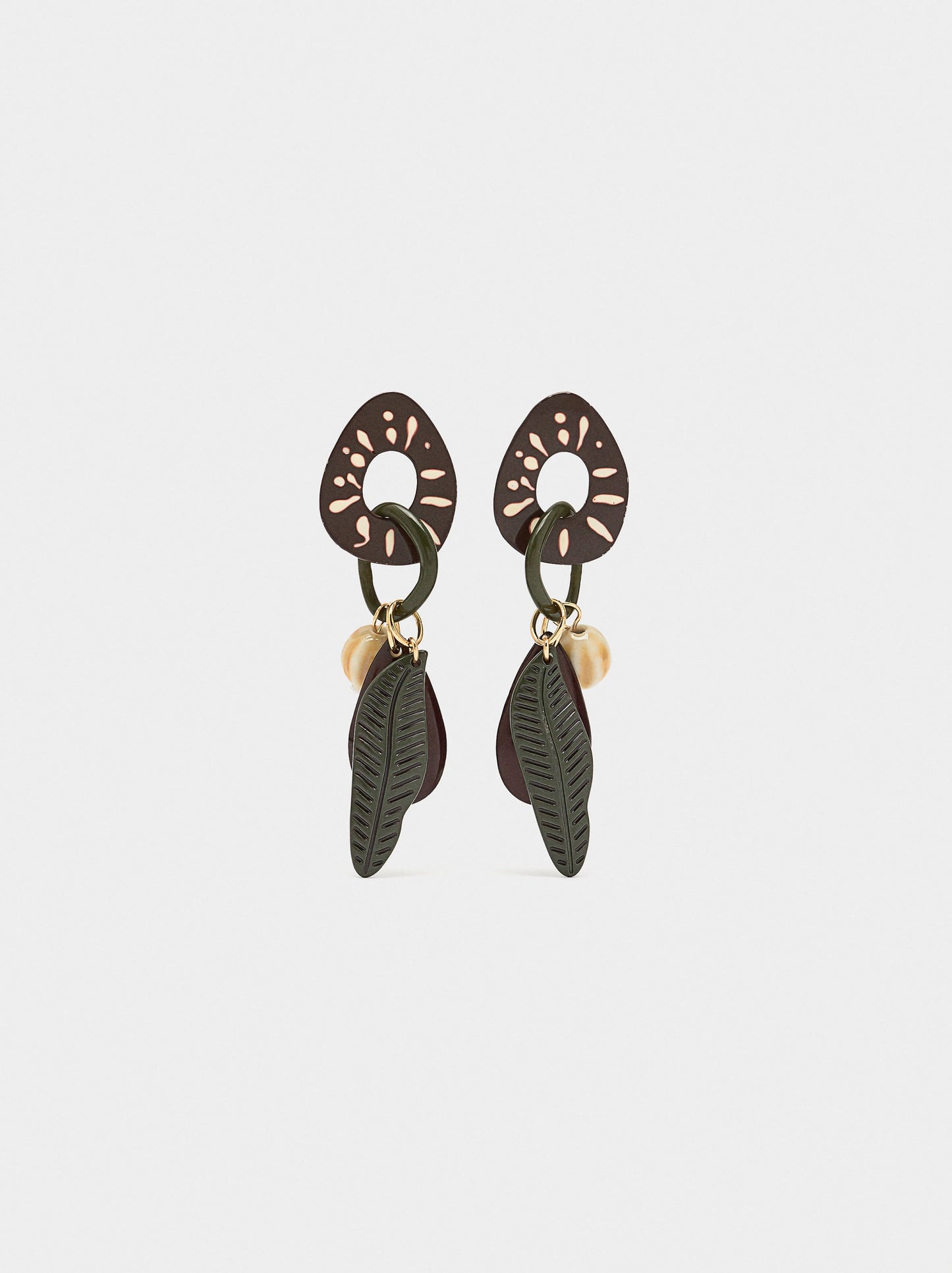 Long Earrings With Ceramic