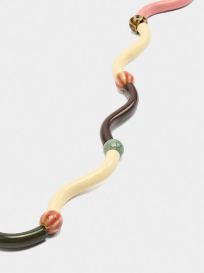 Wavy Necklace With Ceramic