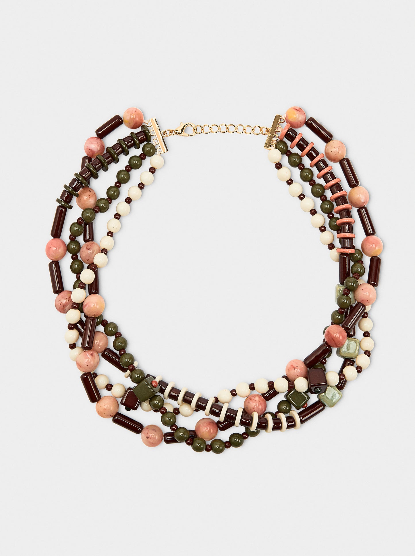 Short Multi-Collar With Ceramic Beads
