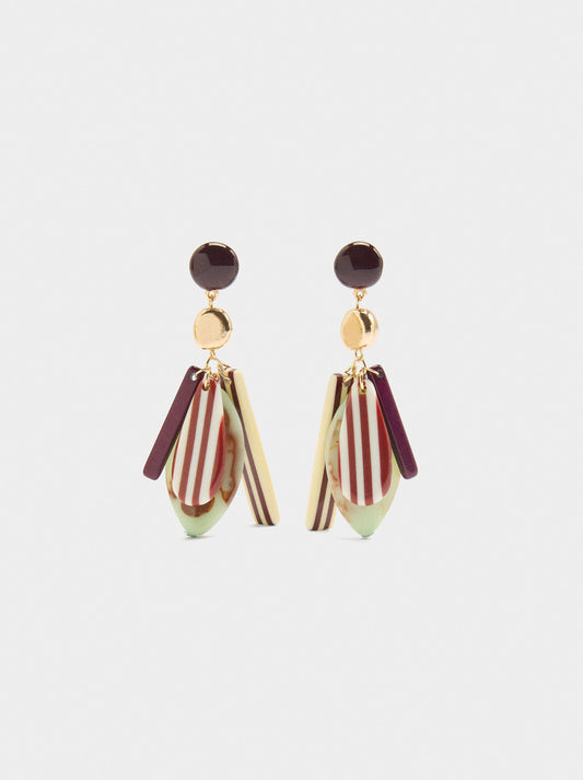 Long Earrings With Resin